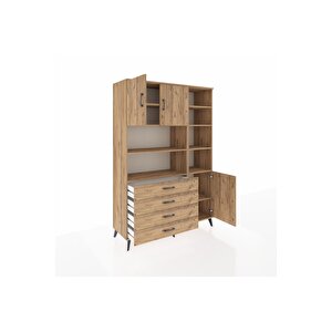 Hyperion Gardrop 9 Raflı 4 Çekmeceli 3 Kapaklı 132x44x195 Çam-çam