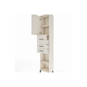Arges Dolap 3 Raflı 3 Çekmeceli Tek Kapaklı 44x30x221 Aytaşı-aytaşı