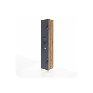 Hyperion Dolap 3 Raflı 3 Çekmeceli 2 Kapaklı 44x44x243 Çam-antrasit