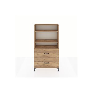 Arges Dolap 3 Raflı 2 Çekmeceli 88x30x163 Çam-çam