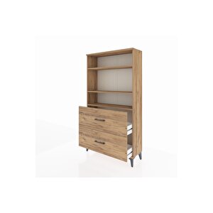 Arges Dolap 3 Raflı 2 Çekmeceli 88x30x163 Çam-çam