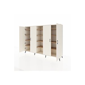Hyperion Dolap 12 Raflı 4 Kapaklı 220x44x163 Aytaşı-aytaşı/çam