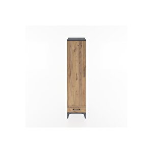 Hyperion Dolap 4 Raflı Tek Çekmeceli Tek Kapaklı 44x44x182 Antrasit-çam