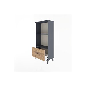 Arges Dolap Tek Raflı Tek Çekmeceli 60x30x134 Antrasit-çam