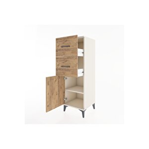 Hyperion Dolap Tek Raflı 2 Çekmeceli Tek Kapaklı 44x44x134 Aytaşı-çam