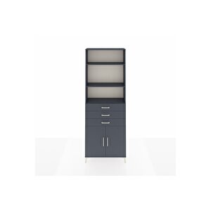 Arges Dolap 4 Raflı 3 Çekmeceli 2 Kapaklı 88x30x243 Antrasit-antrasit