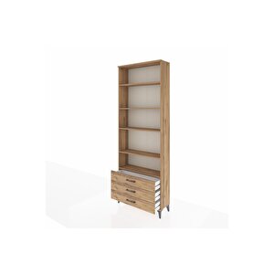 Arges Dolap 5 Raflı 3 Çekmeceli 88x30x243 Çam-çam