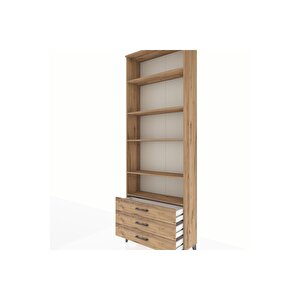 Arges Dolap 5 Raflı 3 Çekmeceli 88x30x243 Çam-çam