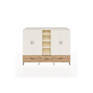 Kronos Dolap 12 Raflı 3 Çekmeceli 4 Kapaklı 220x59x163 Aytaşı-aytaşı/çam