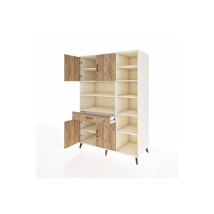 Kronos Dolap 10 Raflı Tek Çekmeceli 4 Kapaklı 132x59x195 Aytaşı-çam/çam