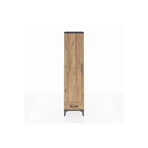 Arges Dolap 5 Raflı Tek Çekmeceli Tek Kapaklı 44x30x182 Antrasit-çam