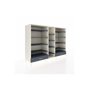 Kronos Dolap 14 Raflı 2 Çekmeceli  220x59x163 Aytaşı-antrasit