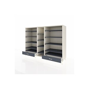 Kronos Dolap 14 Raflı 2 Çekmeceli  220x59x163 Aytaşı-antrasit