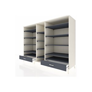 Kronos Dolap 14 Raflı 2 Çekmeceli  220x59x163 Aytaşı-antrasit