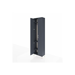 Arges Dolap 3 Raflı 2 Kapaklı Tek Askılı 60x30x221 Antrasit-antrasit