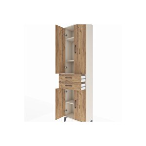 Arges Dolap 4 Raflı 2 Çekmeceli 4 Kapaklı 60x30x221 Aytaşı-çam