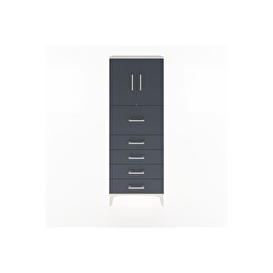 Arges Dolap 2 Raflı 5 Çekmeceli 2 Kapaklı 60x30x163 Aytaşı-antrasit