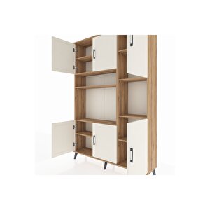 Arges Dolap 9 Raflı 6 Kapaklı 132x30x195 Çam-aytaşı/çam