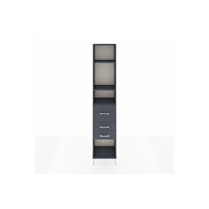 Arges Dolap 3 Raflı 3 Çekmeceli 44x30x221 Antrasit-antrasit