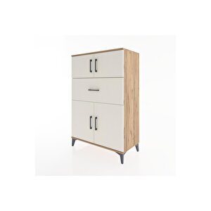 Hyperion Dolap 2 Raflı Tek Çekmeceli 4 Kapaklı 88x44x134 Çam-aytaşı
