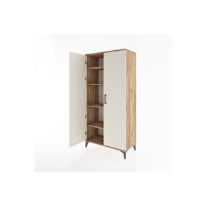 Hyperion Dolap 4 Raflı 2 Kapaklı 88x44x182 Çam-aytaşı