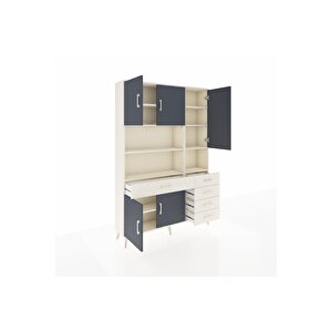 Arges Dolap 9 Raflı 5 Çekmeceli 5 Kapaklı 132x30x195 Aytaşı-antrasit/aytaşı