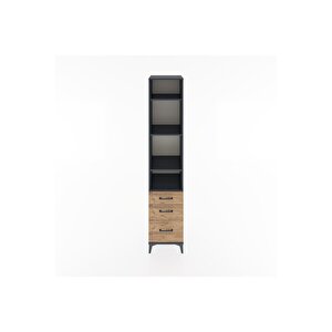 Hyperion Dolap 4 Raflı 3 Çekmeceli 44x44x221 Antrasit-çam