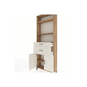 Arges Dolap 4 Raflı 2 Çekmeceli 2 Kapaklı 88x30x243 Çam-aytaşı
