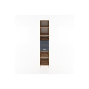 Hyperion Dolap 4 Raflı 2 Çekmeceli 44x44x221 Çam-antrasit