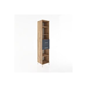 Hyperion Dolap 4 Raflı 2 Çekmeceli 44x44x221 Çam-antrasit