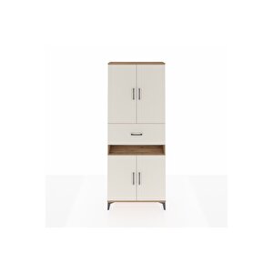 Arges Dolap 5 Raflı Tek Çekmeceli 4 Kapaklı 88x30x221 Çam-aytaşı