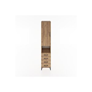 Hyperion Dolap 4 Raflı 4 Çekmeceli Tek Kapaklı 44x44x221 Çam-çam