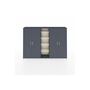 Arges Dolap 12 Raflı 4 Kapaklı 220x30x163 Antrasit-antrasit/aytaşı