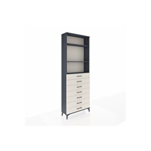 Arges Dolap 3 Raflı 7 Çekmeceli 88x30x243 Antrasit-aytaşı