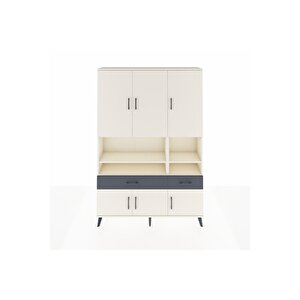 Arges Dolap 8 Raflı 2 Çekmeceli 6 Kapaklı 132x30x195 Aytaşı-aytaşı/antrasit