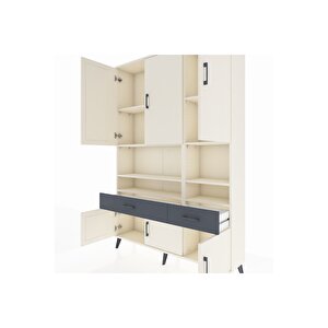 Arges Dolap 8 Raflı 2 Çekmeceli 6 Kapaklı 132x30x195 Aytaşı-aytaşı/antrasit