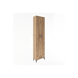 Arges Dolap 5 Raflı Tek Çekmeceli 2 Kapaklı 60x30x243 Çam-çam