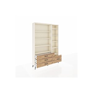 Arges Dolap 9 Raflı 4 Çekmeceli  132x30x195 Aytaşı-aytaşı/çam