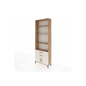 Arges Dolap 4 Raflı 2 Çekmeceli 2 Kapaklı 88x30x243 Çam-aytaşı