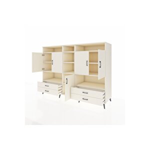 Kronos Dolap 12 Raflı 4 Çekmeceli 5 Kapaklı 220x59x163 Aytaşı-aytaşı