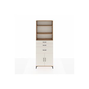 Arges Dolap 4 Raflı 3 Çekmeceli 2 Kapaklı 88x30x243 Çam-aytaşı