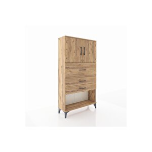 Arges Dolap 2 Raflı 3 Çekmeceli 2 Kapaklı 88x30x163 Çam-çam