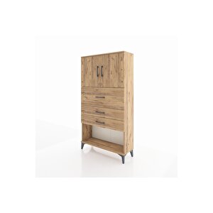 Arges Dolap 2 Raflı 3 Çekmeceli 2 Kapaklı 88x30x163 Çam-çam