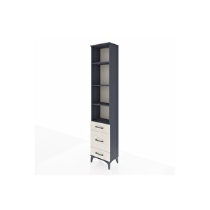 Arges Dolap 4 Raflı 3 Çekmeceli 44x30x221 Antrasit-aytaşı