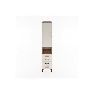 Hyperion Dolap 4 Raflı 4 Çekmeceli Tek Kapaklı 44x44x221 Çam-aytaşı