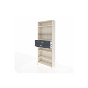 Arges Dolap 5 Raflı 2 Çekmeceli 88x30x221 Aytaşı-antrasit