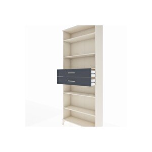Arges Dolap 5 Raflı 2 Çekmeceli 88x30x221 Aytaşı-antrasit