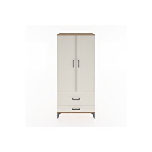 Hyperion Dolap 4 Raflı 2 Çekmeceli 2 Kapaklı 88x44x195 Çam-aytaşı