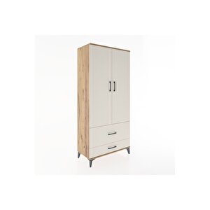Hyperion Dolap 4 Raflı 2 Çekmeceli 2 Kapaklı 88x44x195 Çam-aytaşı