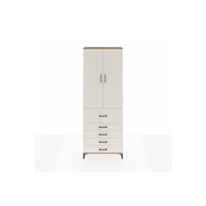 Arges Dolap 4 Raflı 5 Çekmeceli 2 Kapaklı 88x30x243 Çam-aytaşı